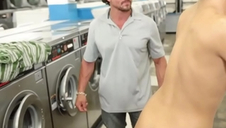 Heavy aggravation teen in public laundromat